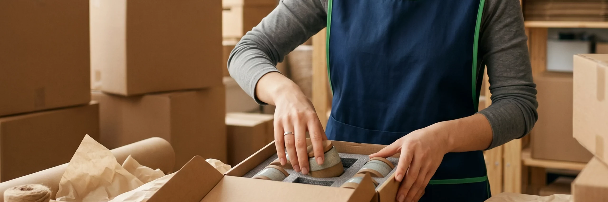 Sorgfältiger Pick and Pack Prozess im E-Commerce Fulfillment.